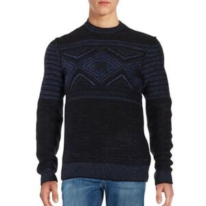 Hugo Boss Sweater Men's 2XL Black Multicolored Cozy Comfort Wool Silk Blend